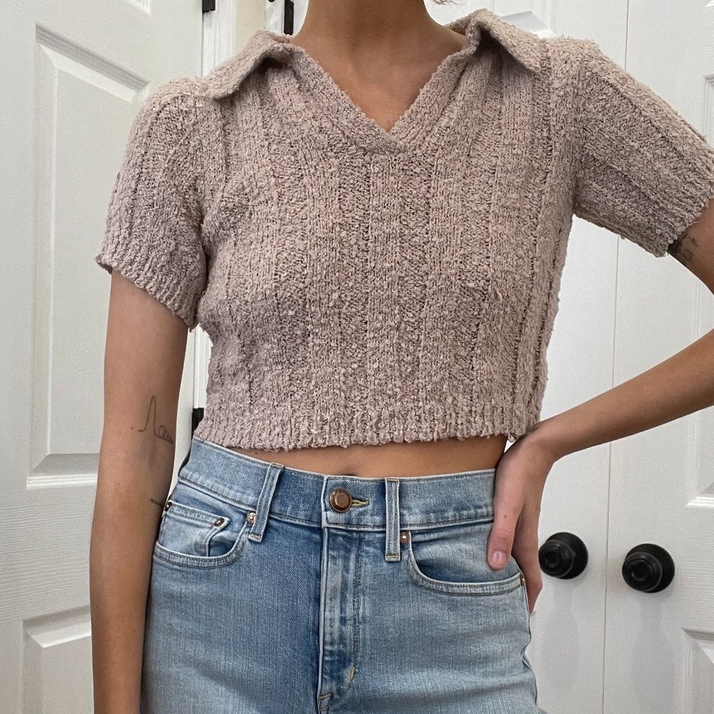 BeCool vintage short sleeve collared sweater shirt size M